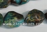 CDS260 15.5 inches 18*23mm faceted nuggets dyed serpentine jasper beads
