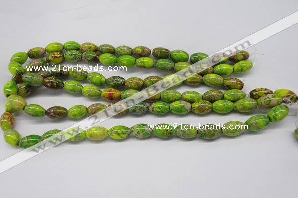 CDT147 15.5 inches 10*15mm rice dyed aqua terra jasper beads