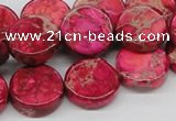 CDT17 15.5 inches 16mm coin dyed aqua terra jasper beads