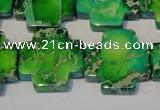 CDT211 15.5 inches 22*22mm cross dyed aqua terra jasper beads
