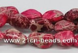 CDT26 15.5 inches 10*20mm nuggets dyed aqua terra jasper beads