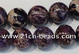 CDT365 15.5 inches 14mm round dyed aqua terra jasper beads