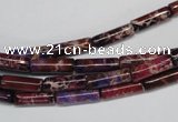 CDT376 15.5 inches 4*12mm tube dyed aqua terra jasper beads