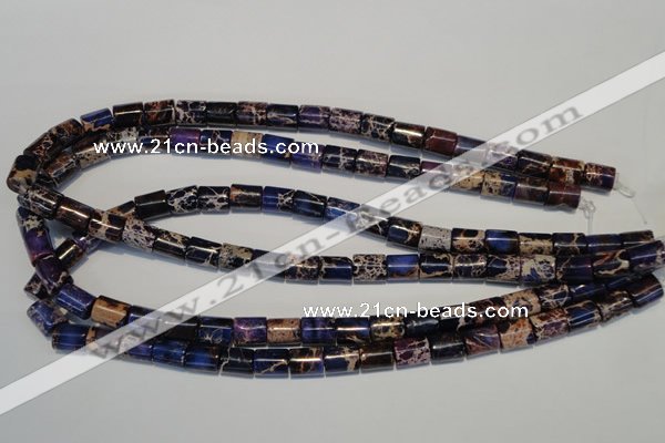 CDT380 15.5 inches 8*10mm tube dyed aqua terra jasper beads