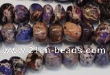 CDT391 15.5 inches 8*12mm nugget dyed aqua terra jasper beads