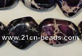 CDT394 15.5 inches 20*25mm nugget dyed aqua terra jasper beads