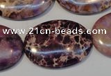 CDT422 15.5 inches 25*35mm oval dyed aqua terra jasper beads