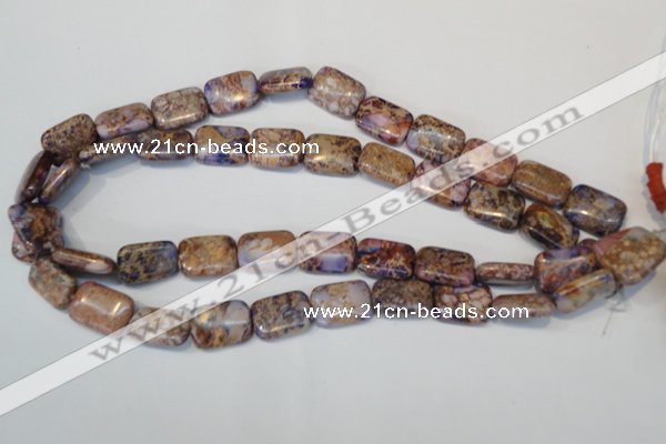 CDT437 15.5 inches 13*18mm rectangle dyed aqua terra jasper beads