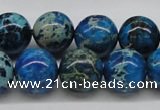 CDT46 15.5 inches 14mm round dyed aqua terra jasper beads wholesale