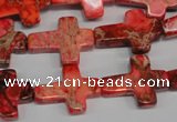 CDT566 15.5 inches 15*20mm cross dyed aqua terra jasper beads