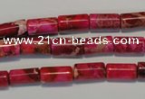 CDT591 15.5 inches 6*12mm tube dyed aqua terra jasper beads