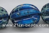 CDT62 15.5 inches 25*33mm star fruit shaped dyed aqua terra jasper beads