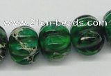 CDT76 15.5 inches multi sizes pumpkin dyed aqua terra jasper beads