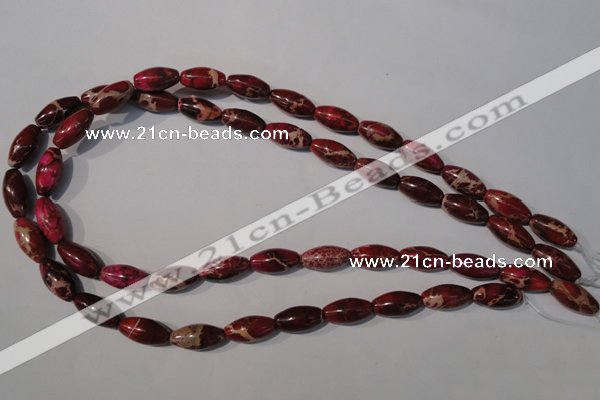 CDT778 15.5 inches 8*16mm rice dyed aqua terra jasper beads
