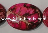 CDT784 15.5 inches 30*40mm oval dyed aqua terra jasper beads