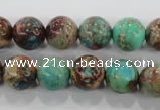 CDT805 15.5 inches 12mm round dyed aqua terra jasper beads wholesale
