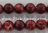 CDT825 15.5 inches 14mm round dyed aqua terra jasper beads wholesale