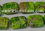 CDT949 15.5 inches 15*20mm rectangle dyed aqua terra jasper beads