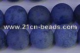 CDU305 15.5 inches 14mm round matte blue dumortierite beads
