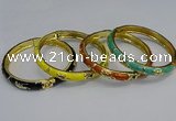 CEB115 7mm width gold plated alloy with enamel bangles wholesale