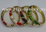 CEB122 16mm width gold plated alloy with enamel bangles wholesale