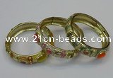 CEB153 17mm width gold plated alloy with enamel bangles wholesale