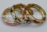 CEB179 17mm width gold plated alloy with enamel bangles wholesale