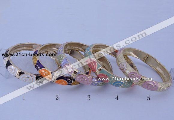 CEB35 5pcs 12mm width gold plated alloy with enamel bangles