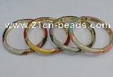 CEB68 6mm width gold plated alloy with enamel bangles wholesale