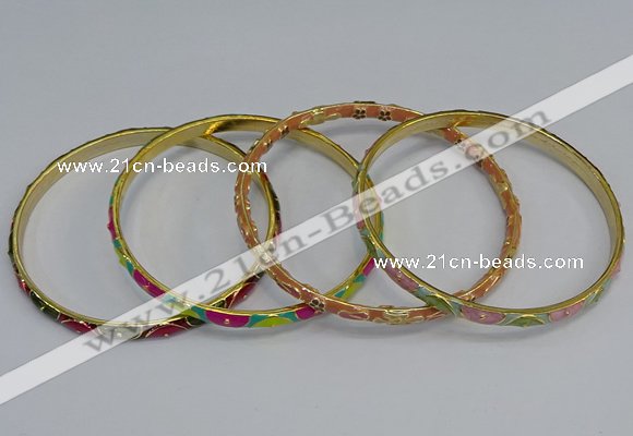 CEB76 5mm width gold plated alloy with enamel bangles wholesale