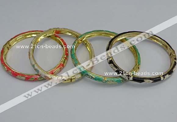 CEB79 6mm width gold plated alloy with enamel bangles wholesale