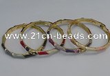 CEB81 6mm width gold plated alloy with enamel bangles wholesale
