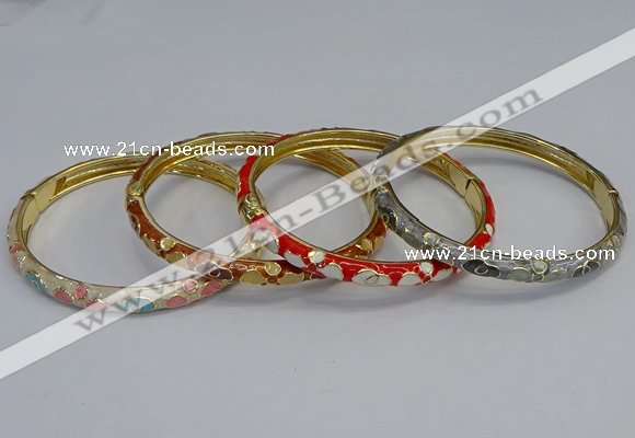 CEB94 6mm width gold plated alloy with enamel bangles wholesale