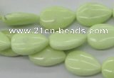 CEJ158 15.5 inches 12*18mm flat teardrop Australia lemon jade beads