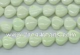 CEJ159 15.5 inches 10*10mm heart Australia lemon jade beads
