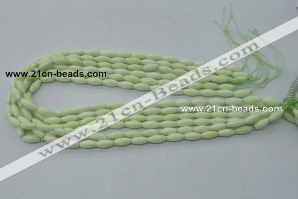 CEJ164 15.5 inches 5*12mm rice Australia lemon jade beads