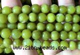 CEJ362 15 inches 8mm round lemon jade beads wholesale