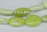 CEJ52 15.5 inches 12*16mm oval lemon jade gemstone beads wholesale
