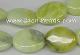 CEJ54 15.5 inches 15*20mm oval lemon jade gemstone beads wholesale