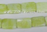 CEJ57 15.5 inches 12*16mm flat rectangle lemon jade beads wholesale