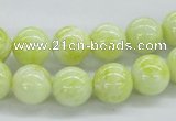 CEJ63 15.5 inches 12mm round lemon jade gemstone beads wholesale
