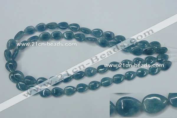 CEQ101 15.5 inches 10*14mm flat teardrop blue sponge quartz beads