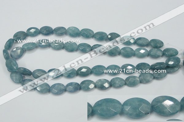 CEQ192 15.5 inches 12*16mm faceted oval blue sponge quartz beads