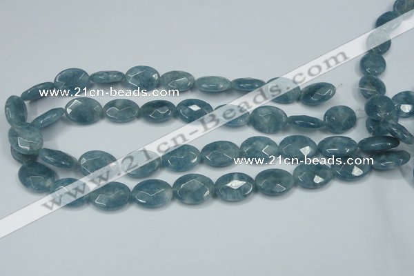 CEQ194 15.5 inches 15*20mm faceted oval blue sponge quartz beads