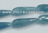 CEQ55 15.5 inches 10*30mm faceted teardrop blue sponge quartz beads