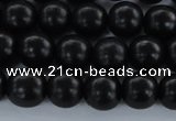 CEY03 15.5 inches 8mm round black ebony wood beads wholesale