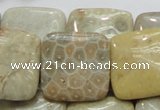 CFA18 15.5 inches 25*25mm square chrysanthemum agate beads