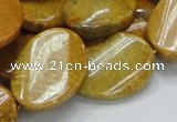 CFA60 15.5 inches 22*30mm twisted oval yellow chrysanthemum agate