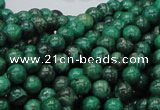 CFA67 15.5 inches 8mm round green chrysanthemum agate beads