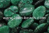 CFA71 15.5 inches 12*18mm oval green chrysanthemum agate beads